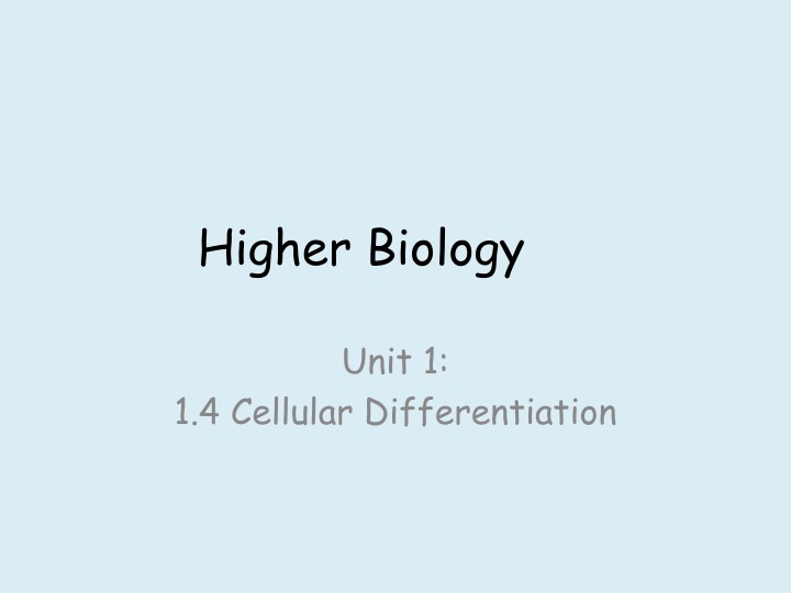 higher biology n.w