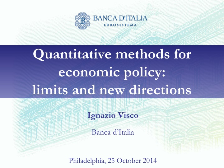 quantitative methods for economic policy limits n.w