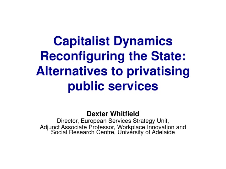 capitalist dynamics reconfiguring the state n.w