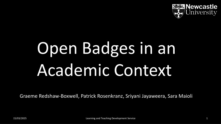 open badges in an academic context n.w