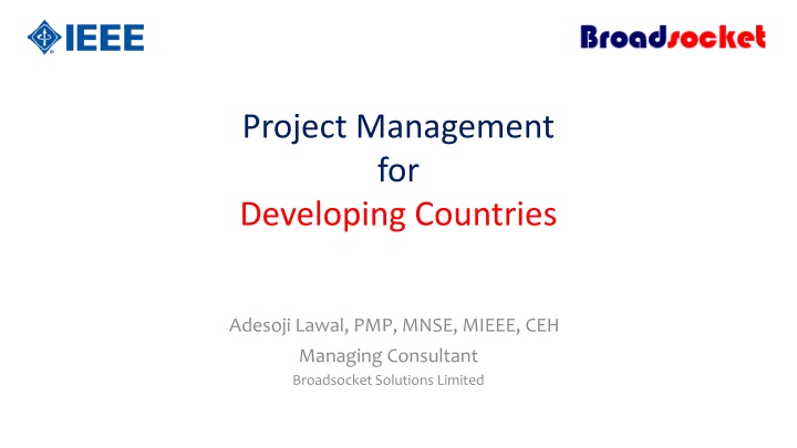 project management for developing countries n.w