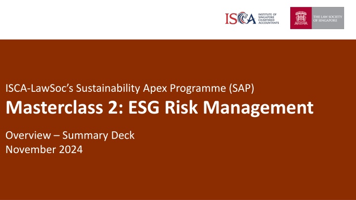 ESG Risk Management Overview Summary - Nov 2024