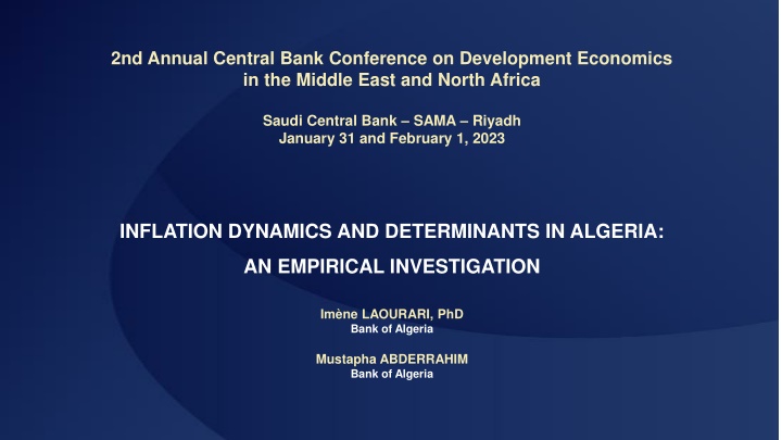Inflation Dynamics in Algeria: An Empirical Investigation