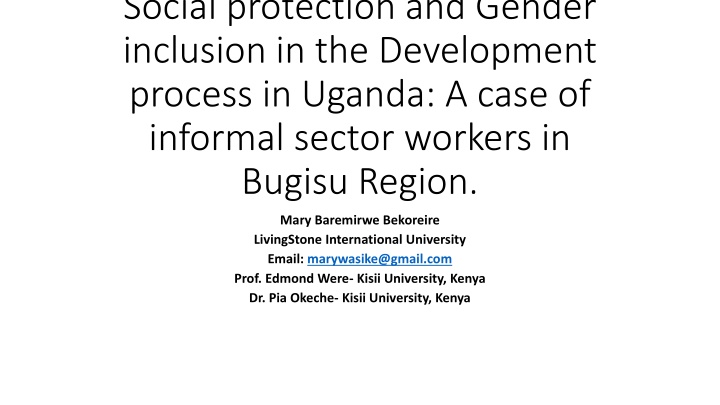 Gender Inclusion in Uganda's Social Protection Policy