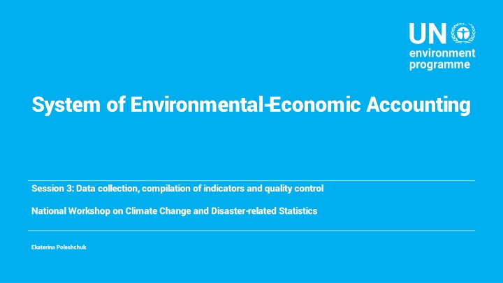 System of Environmental-Economic Accounting (SEEA)