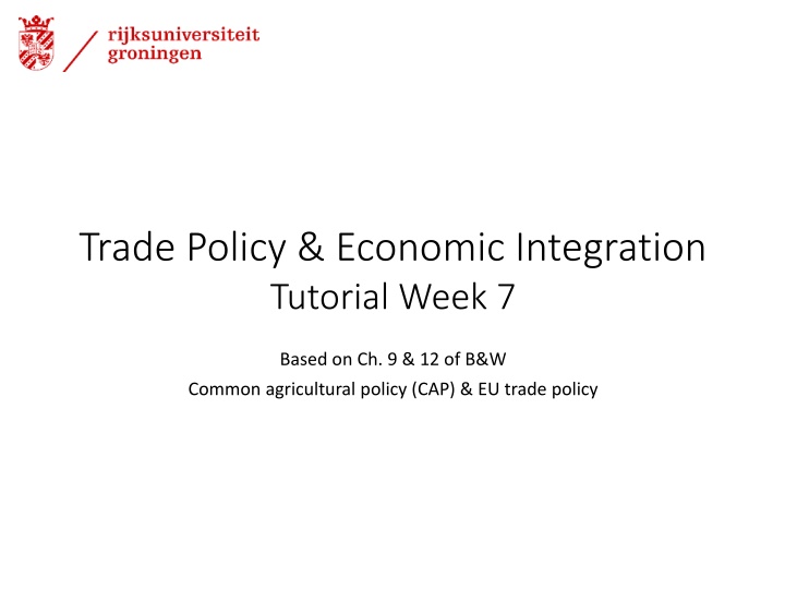 trade policy economic integration tutorial week 7 n.w