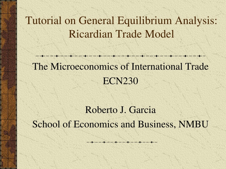 General Equilibrium Analysis in Ricardian Trade Model