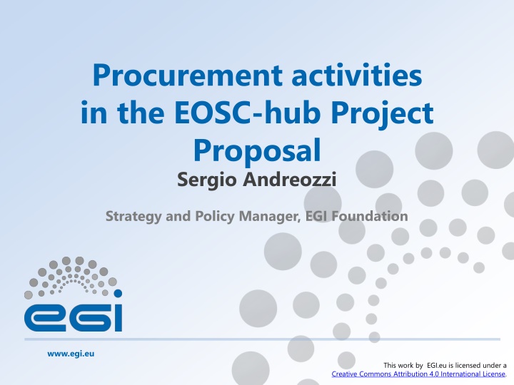 procurement activities in the eosc hub project n.w