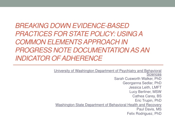breaking down evidence based practices for state n.w