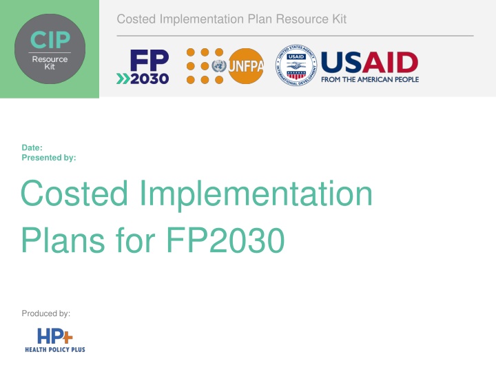 costed implementation plan resource kit n.w