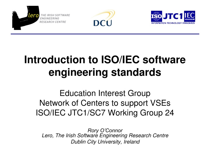 Introduction to ISO/IEC Software Engineering Standards