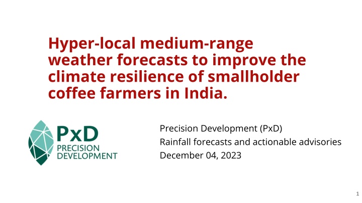 Precision Development: Climate Resilience for Coffee Farmers