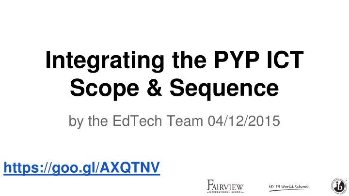 integrating the pyp ict scope sequence n.w