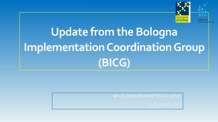 update from the bologna implementation n.w