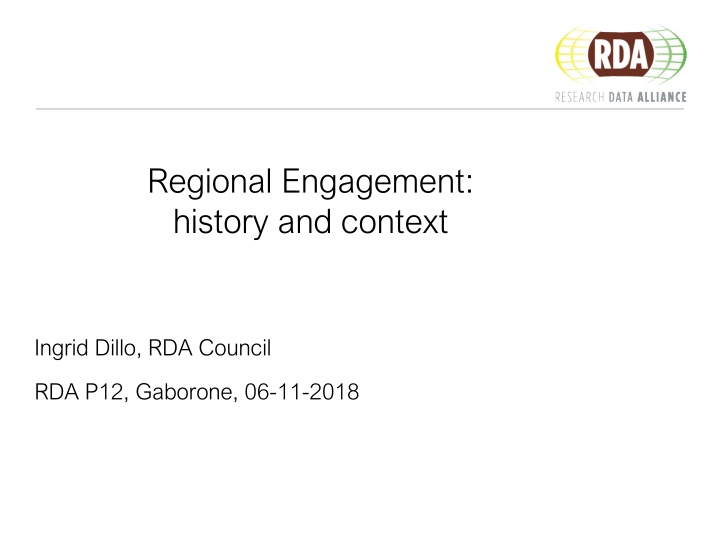 regional engagement history and context n.w
