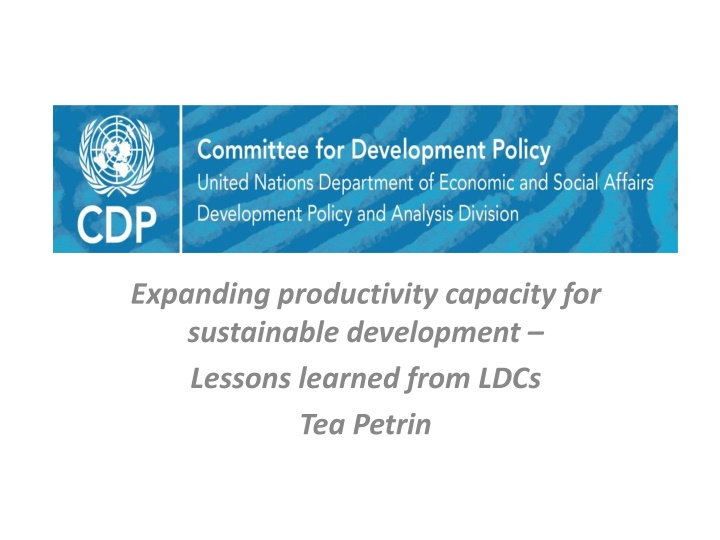 expanding productivity capacity for sustainable n.w