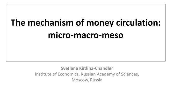 Money Circulation Mechanisms in Economic Systems