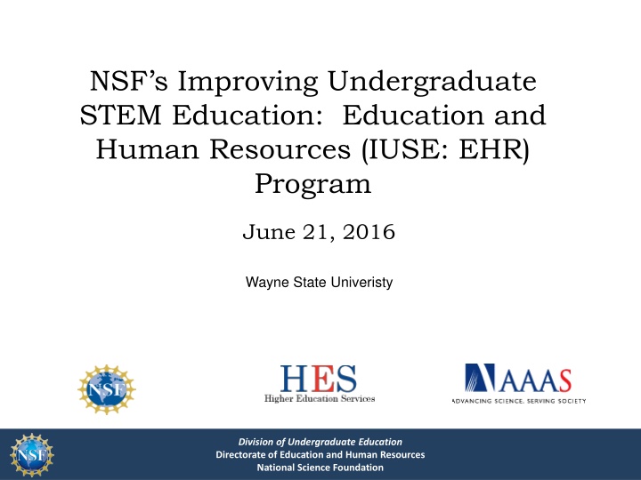 Improving Undergraduate STEM Education Program Overview