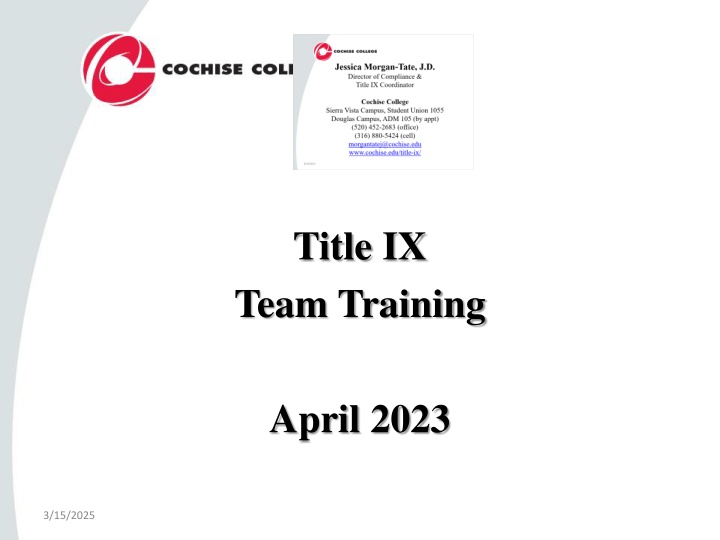 Title IX Team Training April 2023