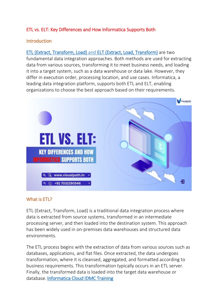 etl vs elt key differences and how informatica n.w