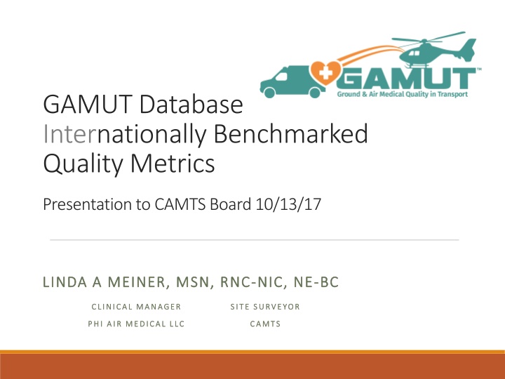 gamut database internationally benchmarked n.w