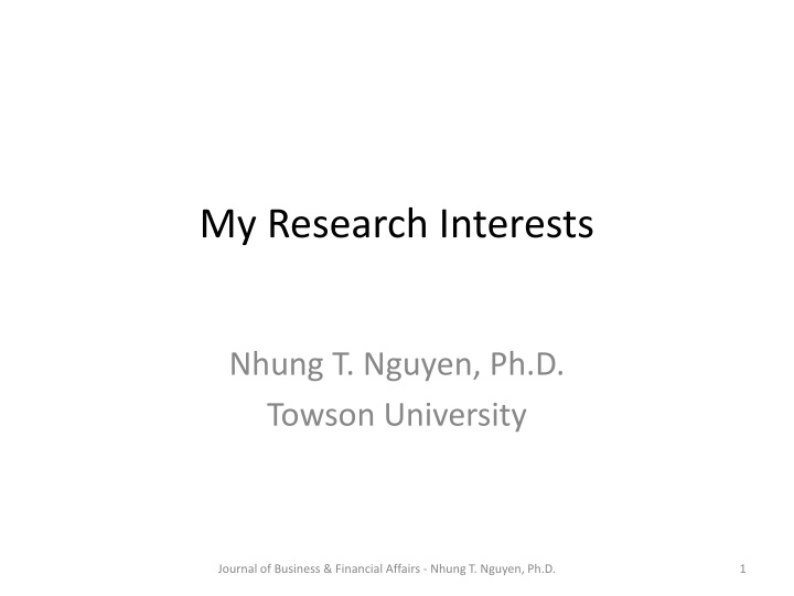 my research interests n.w