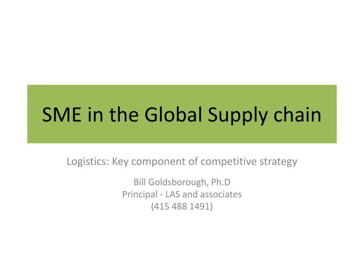 SME in Global Supply Chain Logistics: Competitive Strategy Overview