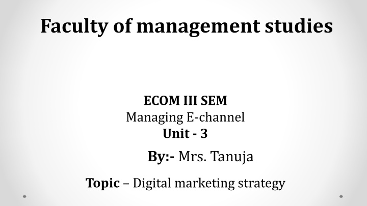 faculty of management studies n.w