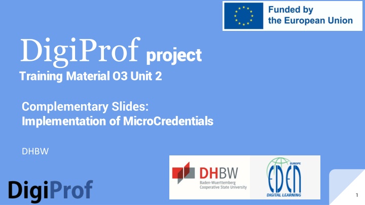 Implementation of MicroCredentials in Higher Education