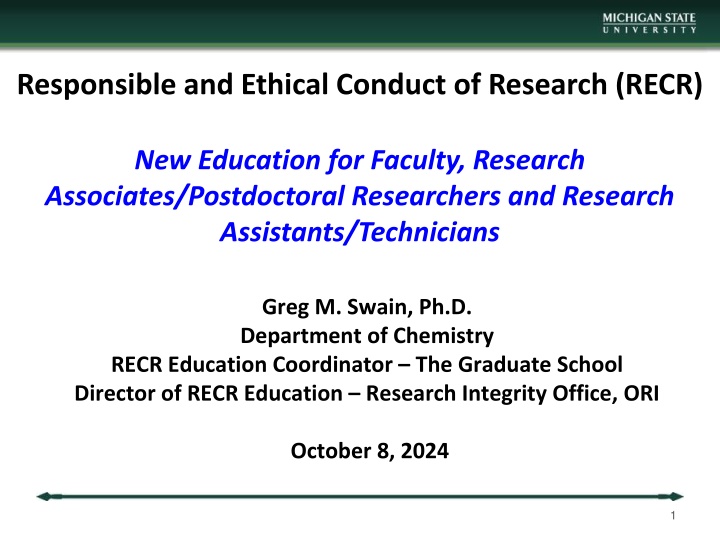 responsible and ethical conduct of research recr n.w
