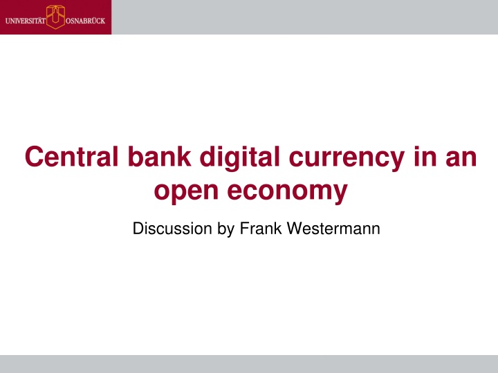 Central Bank Digital Currency in an Open Economy Discussion