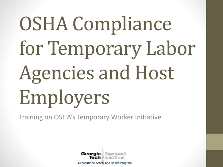 OSHA Compliance Training for Temporary Labor Agencies