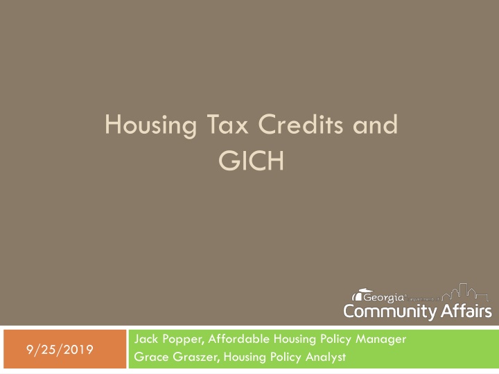 housing tax credits and gich n.w