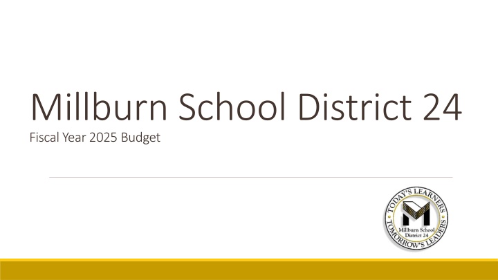 Millburn School District 24 Fiscal Year 2025 Budget Overview