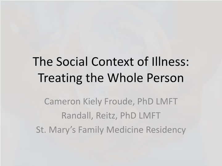 the social context of illness treating the whole n.w