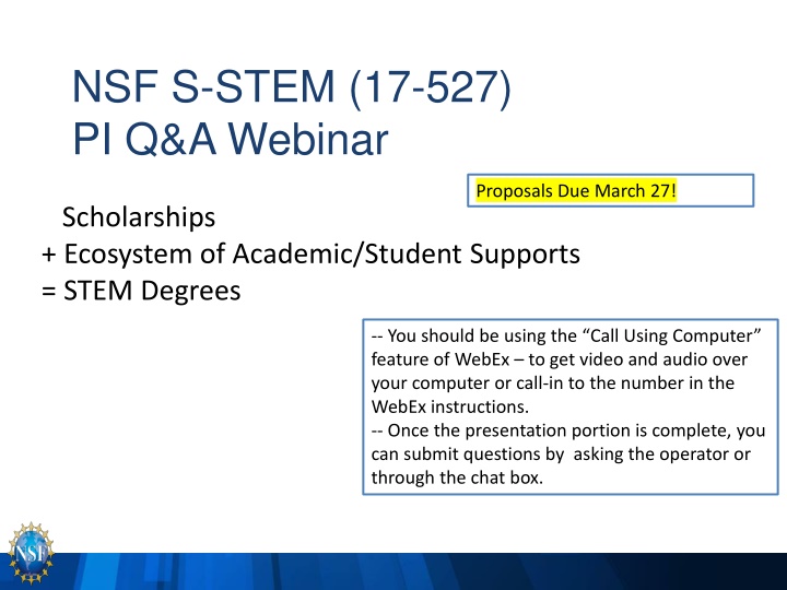 nsf s stem 17 527 pi q a webinar n.w