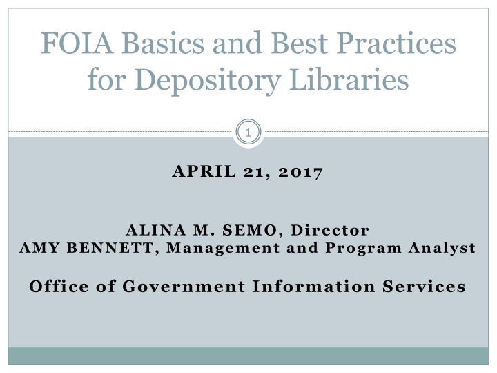 foia basics and best practices for depository n.w