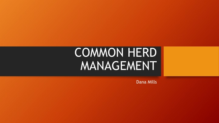common herd management n.w