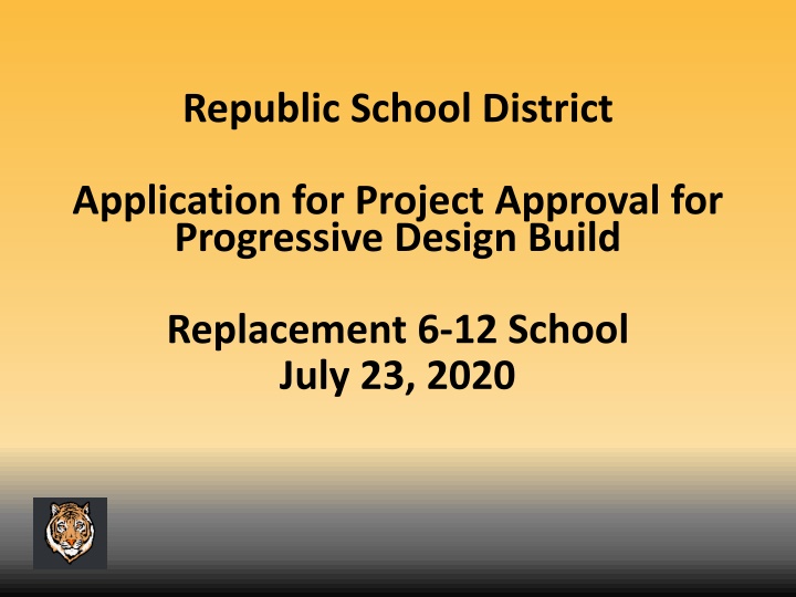 Republic School District Application for Project Approval