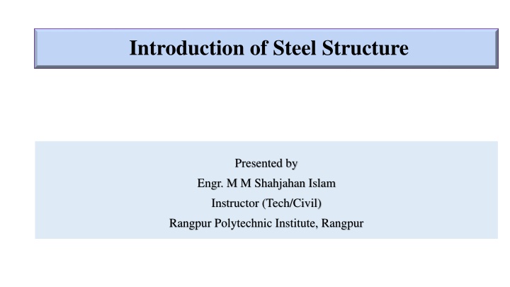 Steel Structures Overview