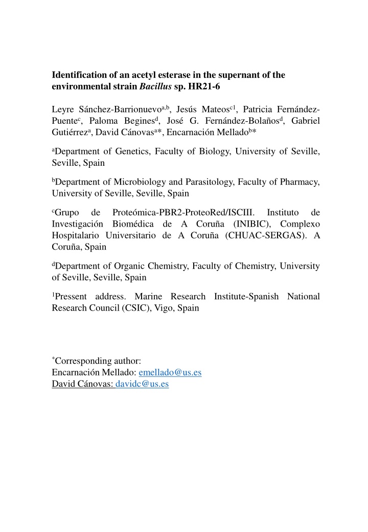 identification of an acetyl esterase n.w