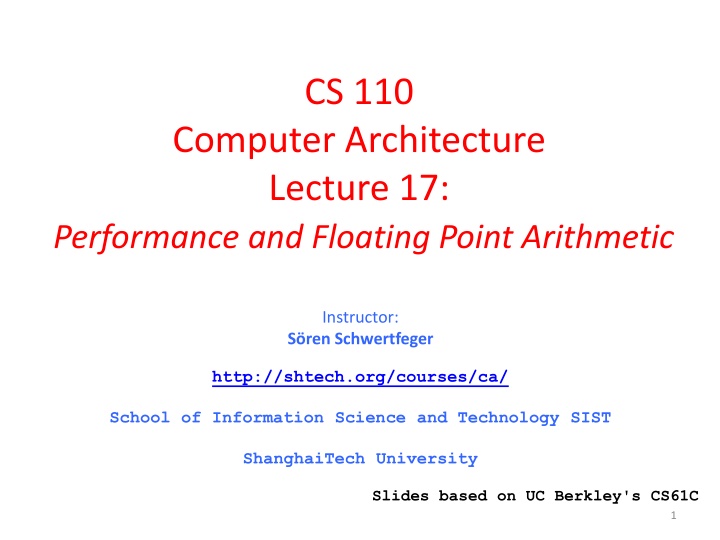 Performance and Floating Point Arithmetic in Computer Architecture