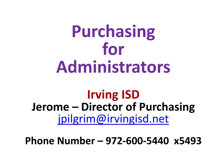 purchasing for administrators n.w