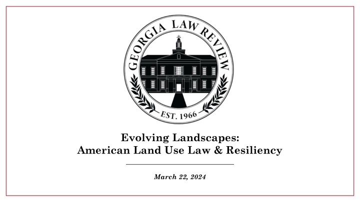 American Land Use Law & Resiliency Conference