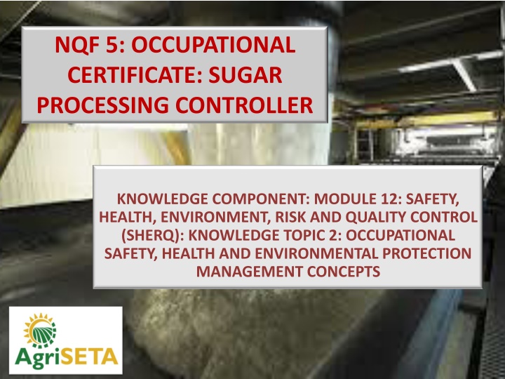 nqf 5 occupational certificate sugar processing n.w