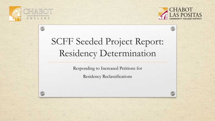 scff seeded project report residency determination n.w