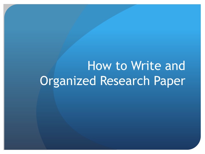 how to write and organized research paper n.w