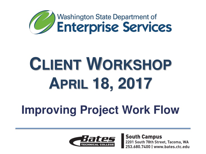 Improving Project Workflow: April 18, 2017 Workshop