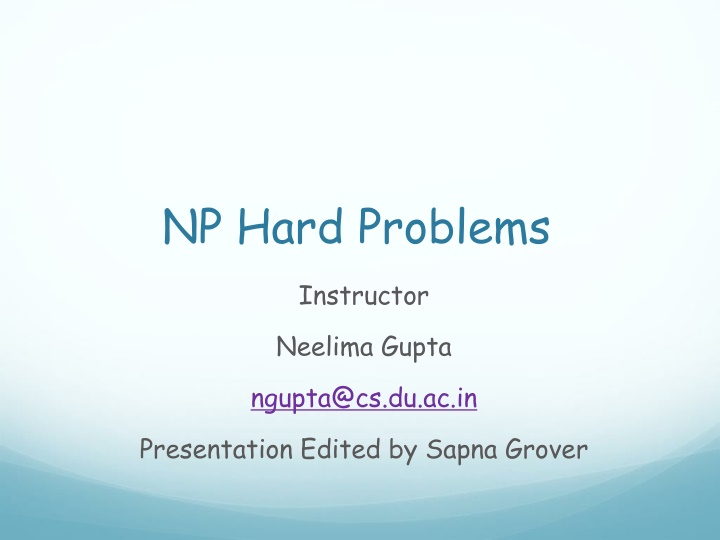 np hard problems n.w