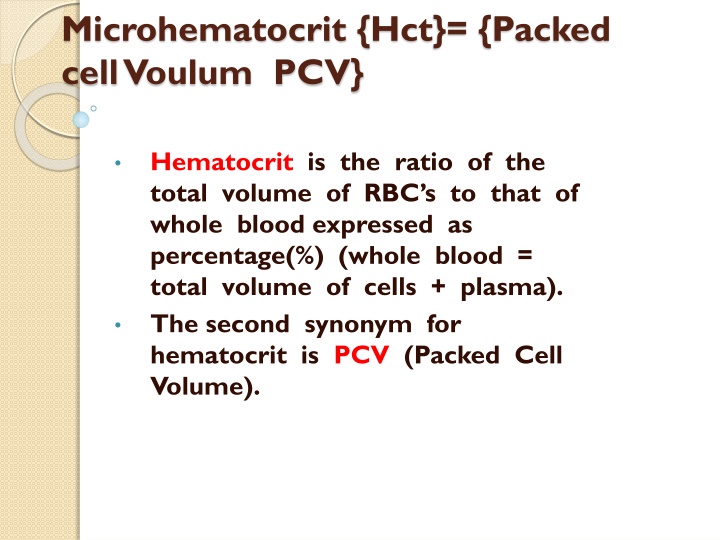 Microhematocrit Procedure and Reference Intervals